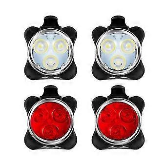 4er-Pack USB wiederaufladbares Fahrradlicht-Set Front- und Rücklicht LED-Licht