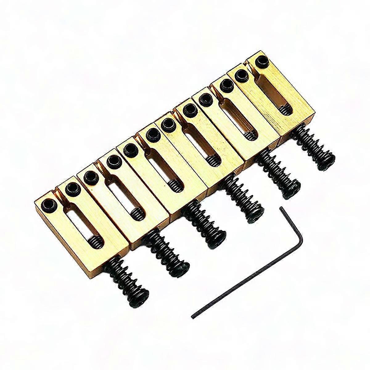 6 Set Solid Brass Electric Guitar Bridge Saddles for String Pull & Code Adjustment