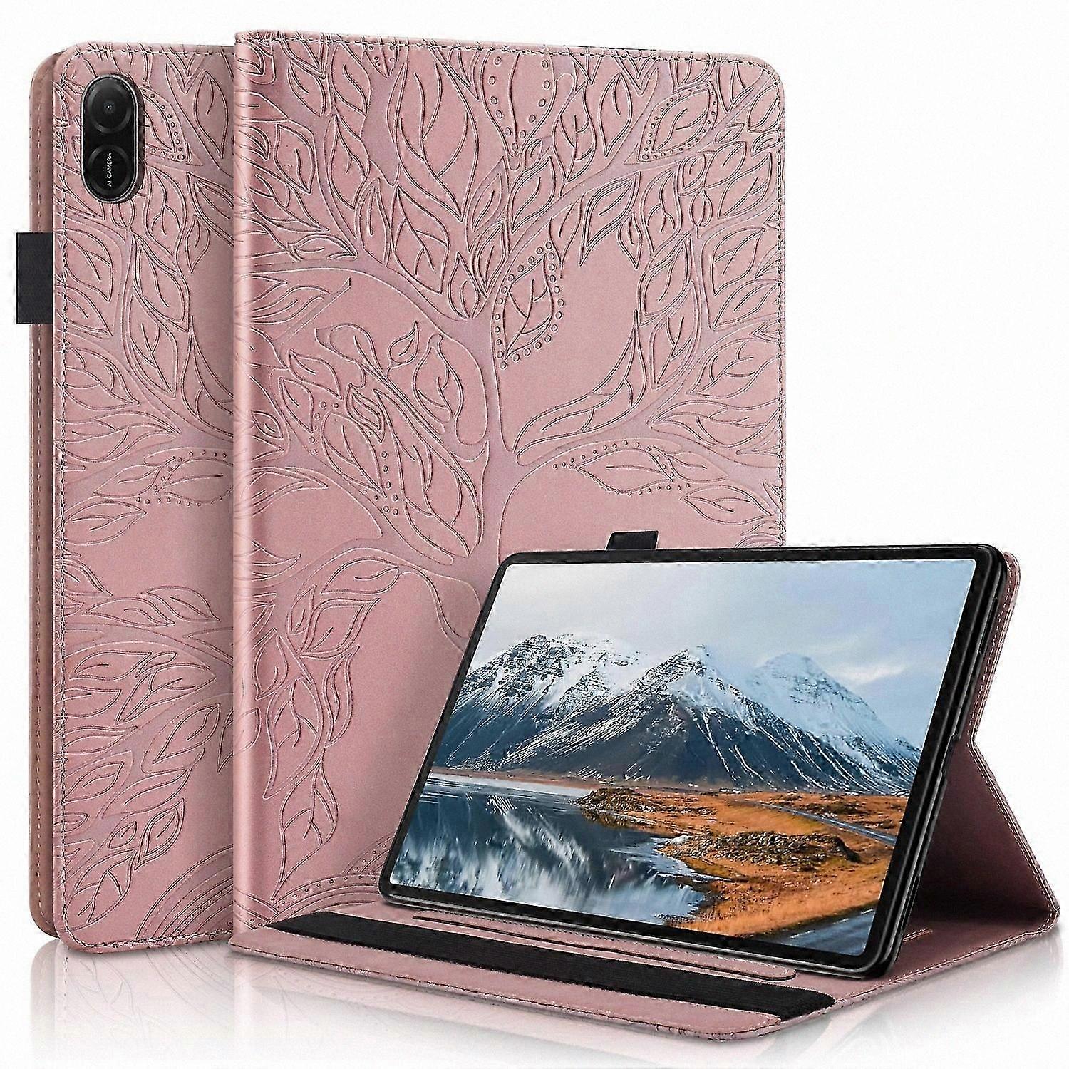 Embossed Leather Case for Tablets with Tree Life Design