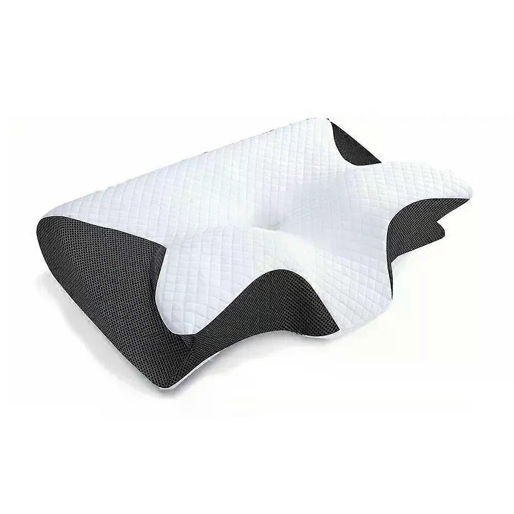 Cuscino cervicale in memory foam Supporto ergonomico per il collo Cuscino di contorno a forma di farfalla Sollievo dal dolore alla schiena Cuscino da viaggio per traversine laterali