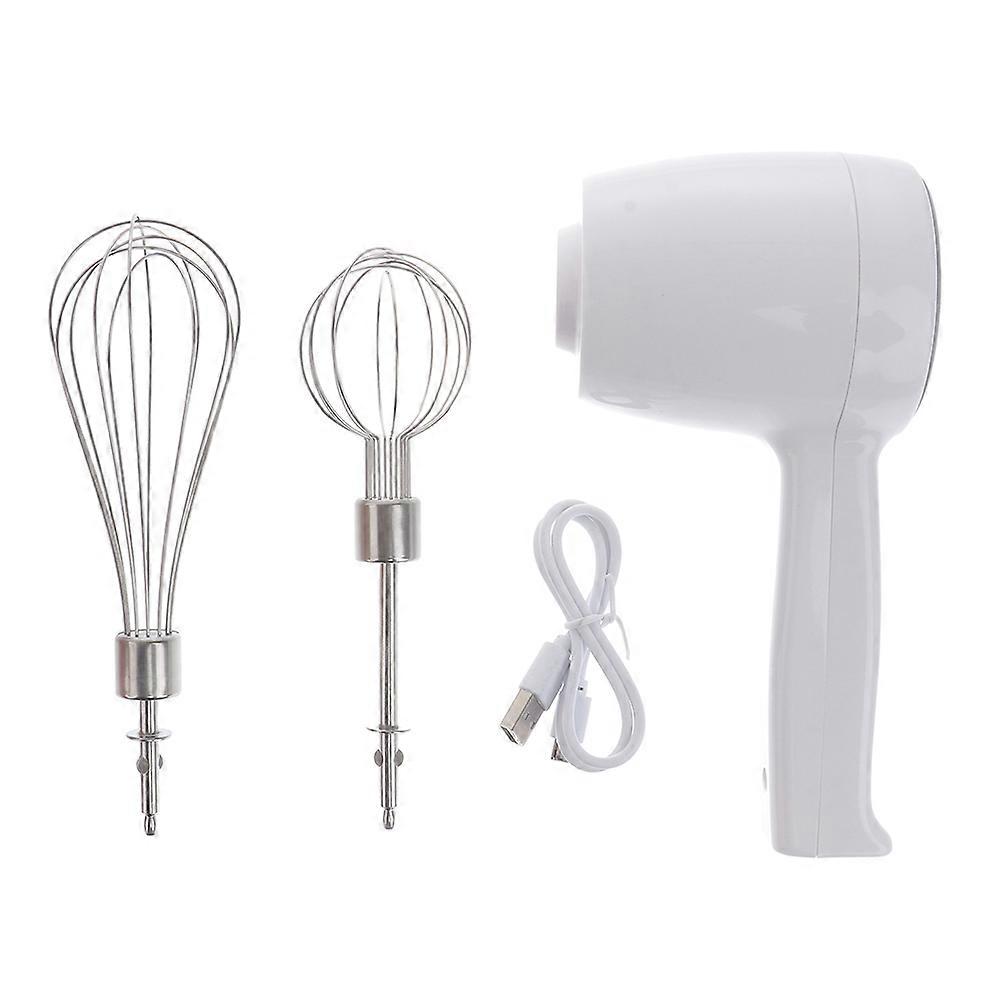 Electric Mixer Cordless Handheld Kitchen Appliances Adjustable Speed 1 Set White Color