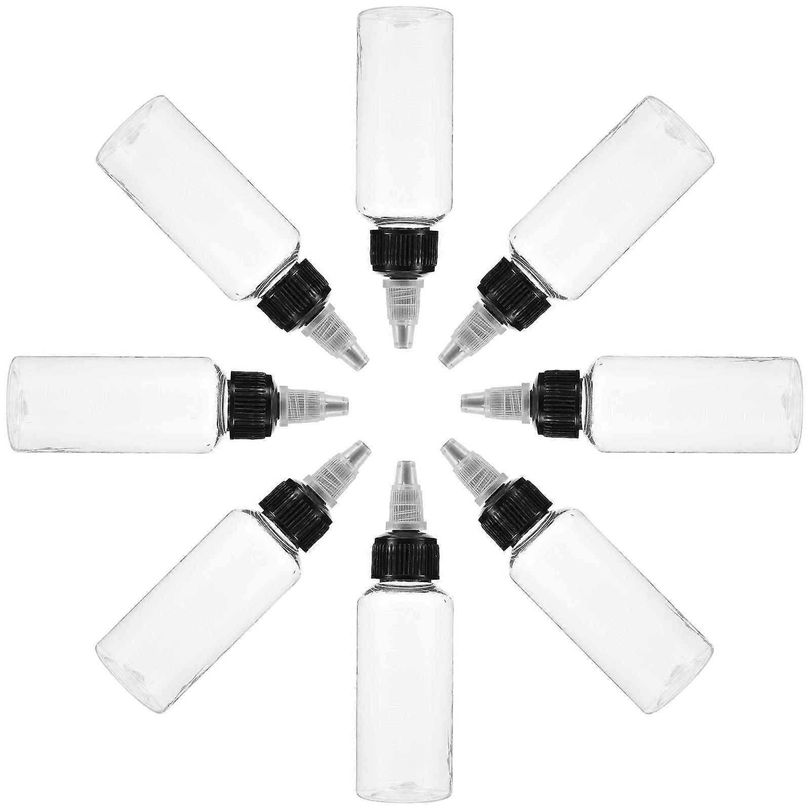 10pcs Transparent Plastic Palette Bottles with Scale for Airbrush Paint Mixing & Color Storage – Liquid Containers for Artists