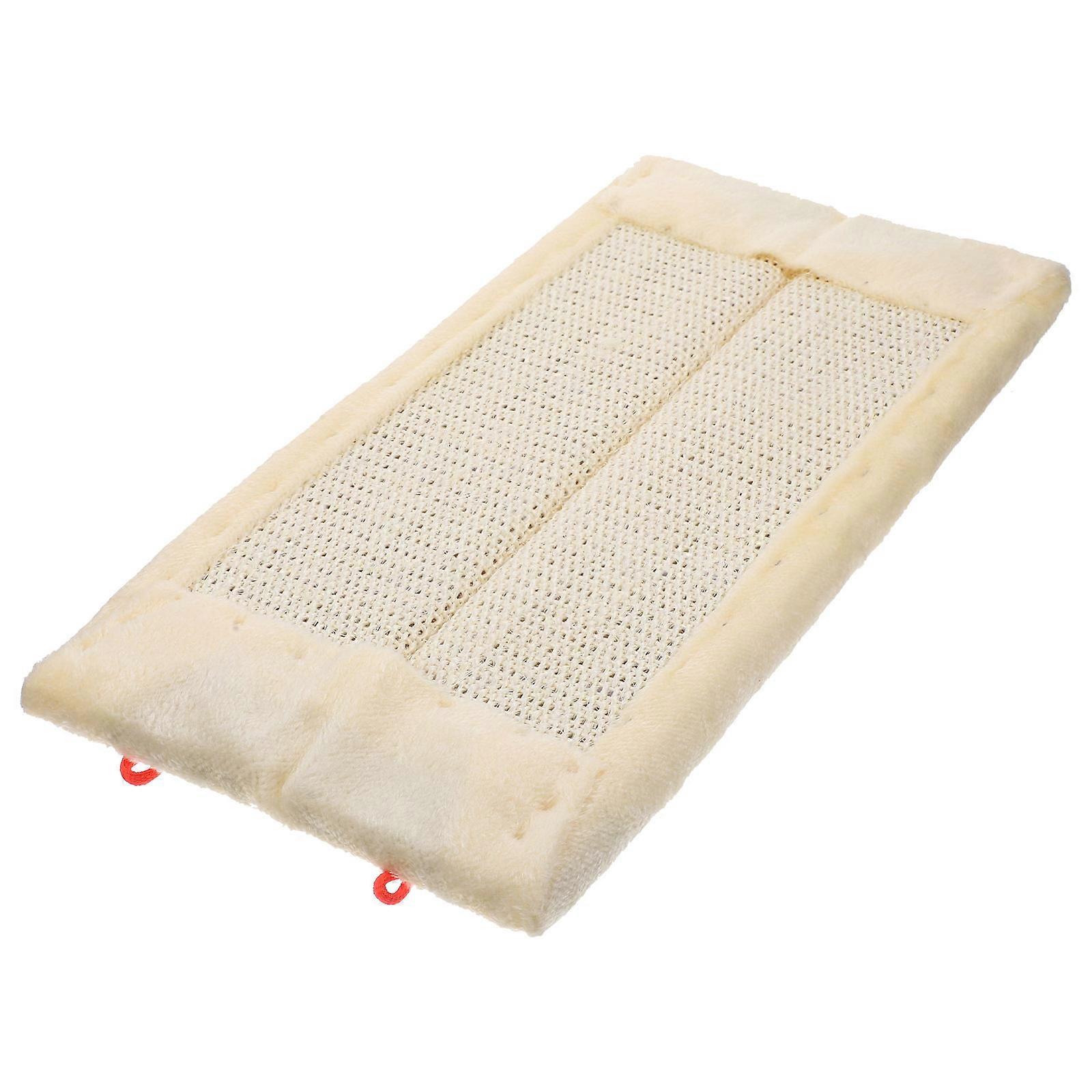 Wall Mounted Cat Scratching Mat in Beige for Pet Cat with Wall Fixings Protects Furniture &