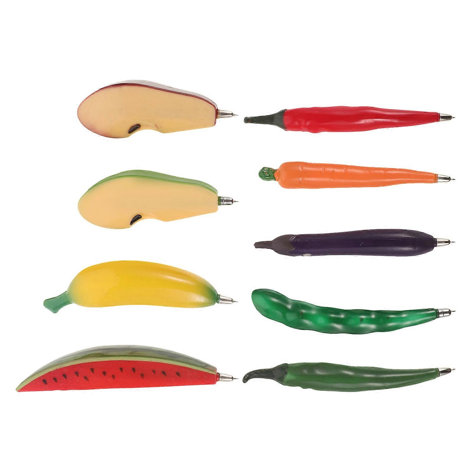 Fruit Design Ballpoint Pens for Writing Use with Assorted Colors and Magnetic Function 9Pcs
