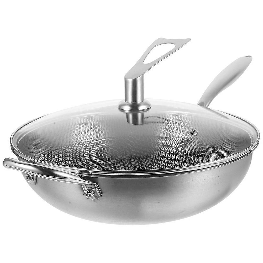 Large Honeycomb Nonstick Frying Pan With Lid For Households Everyday Use 1Pack