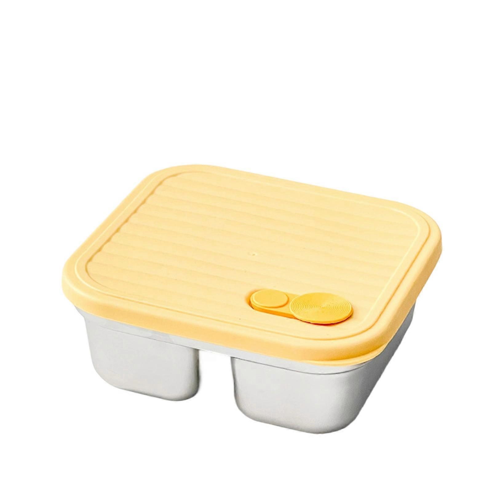 Lunch Box With Separators Stainless   Food Storage with Leak Proof Lid  For Daily Use And Meal Organization  Yellow
