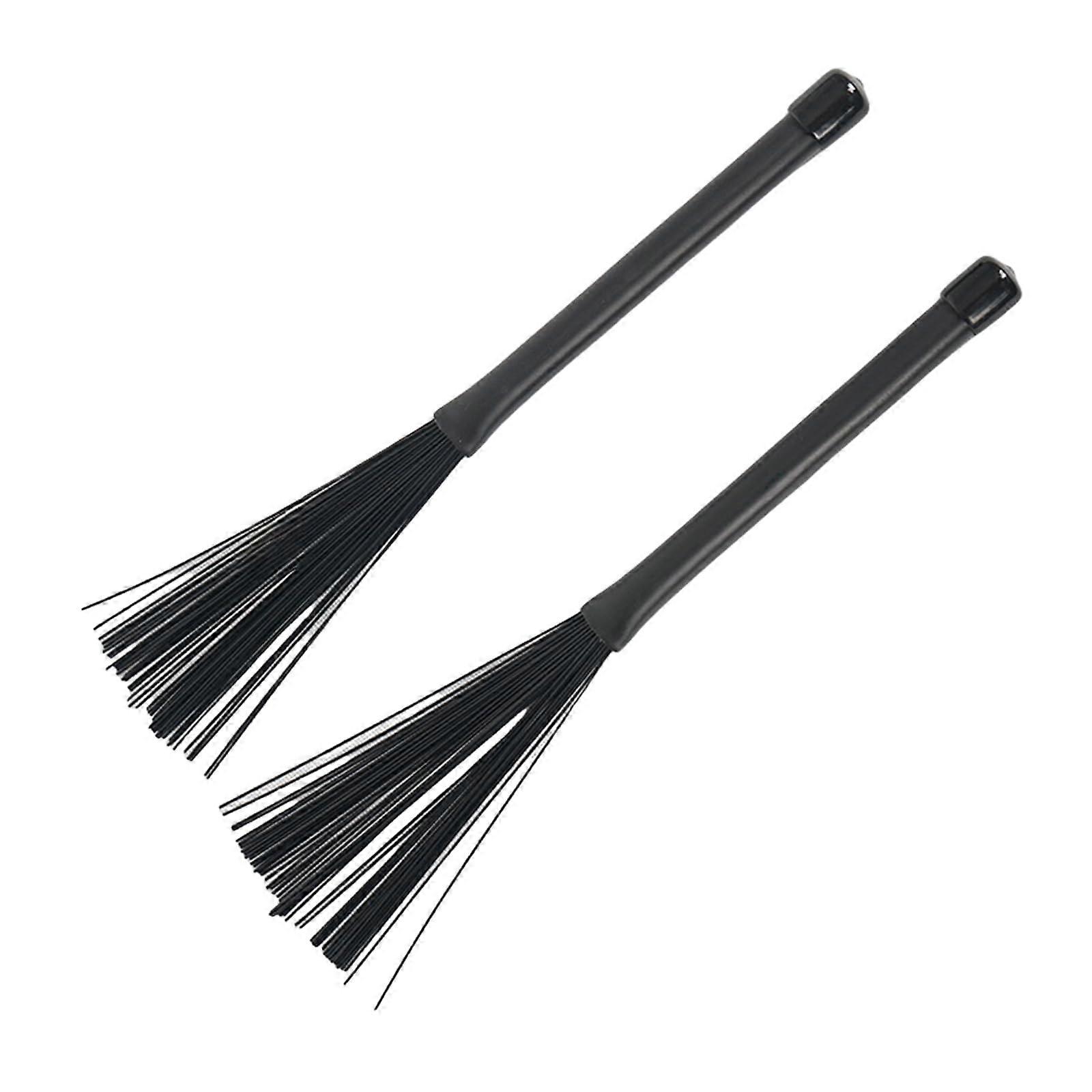 Drum Brushes with Comfortable Grip, Nylon Material, Smooth Handle, 1 Pair, Ideal for Drummers and Percussionists