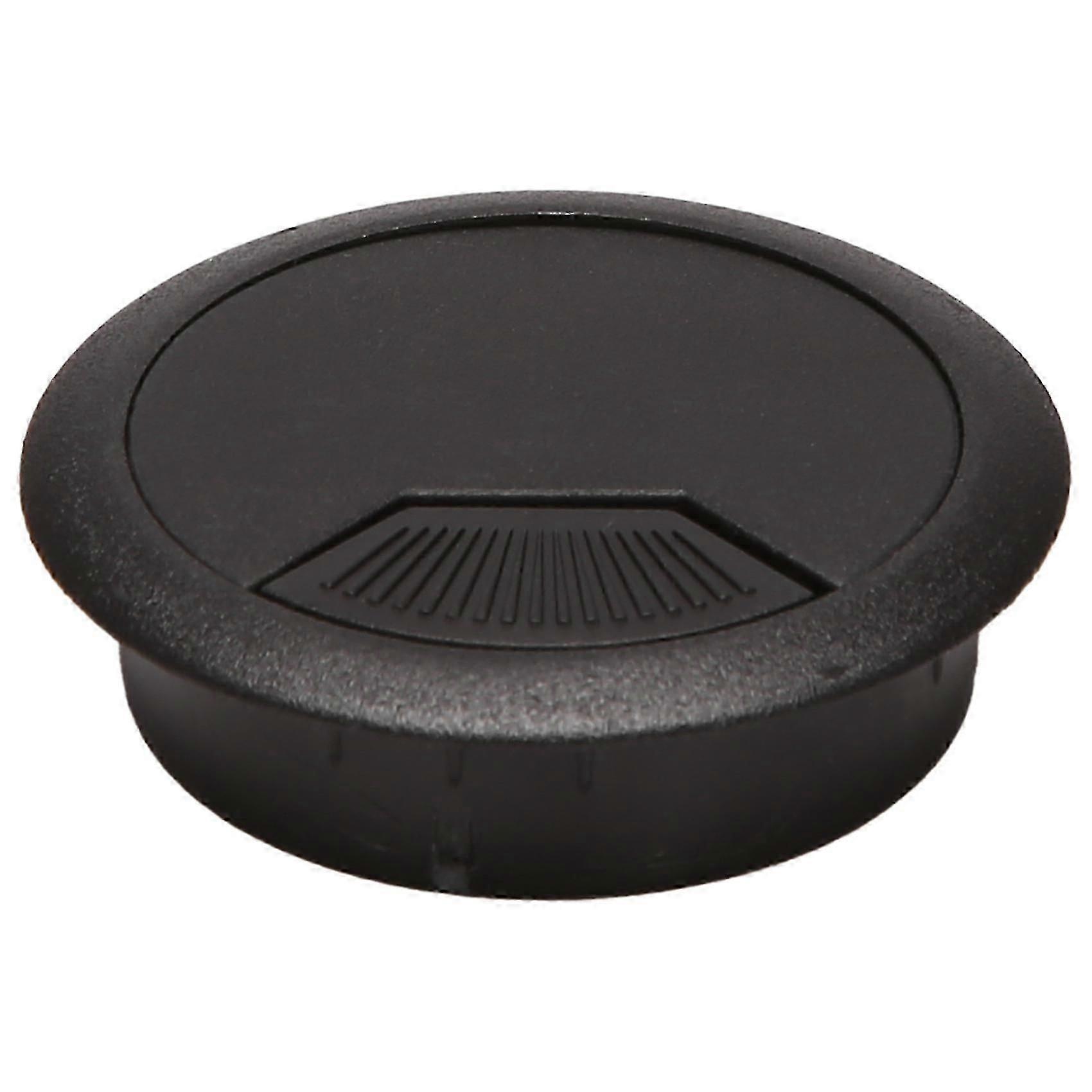 2 Pcs 50mm Diameter Desk Wire Cord Cable Grommets Hole Cover Black