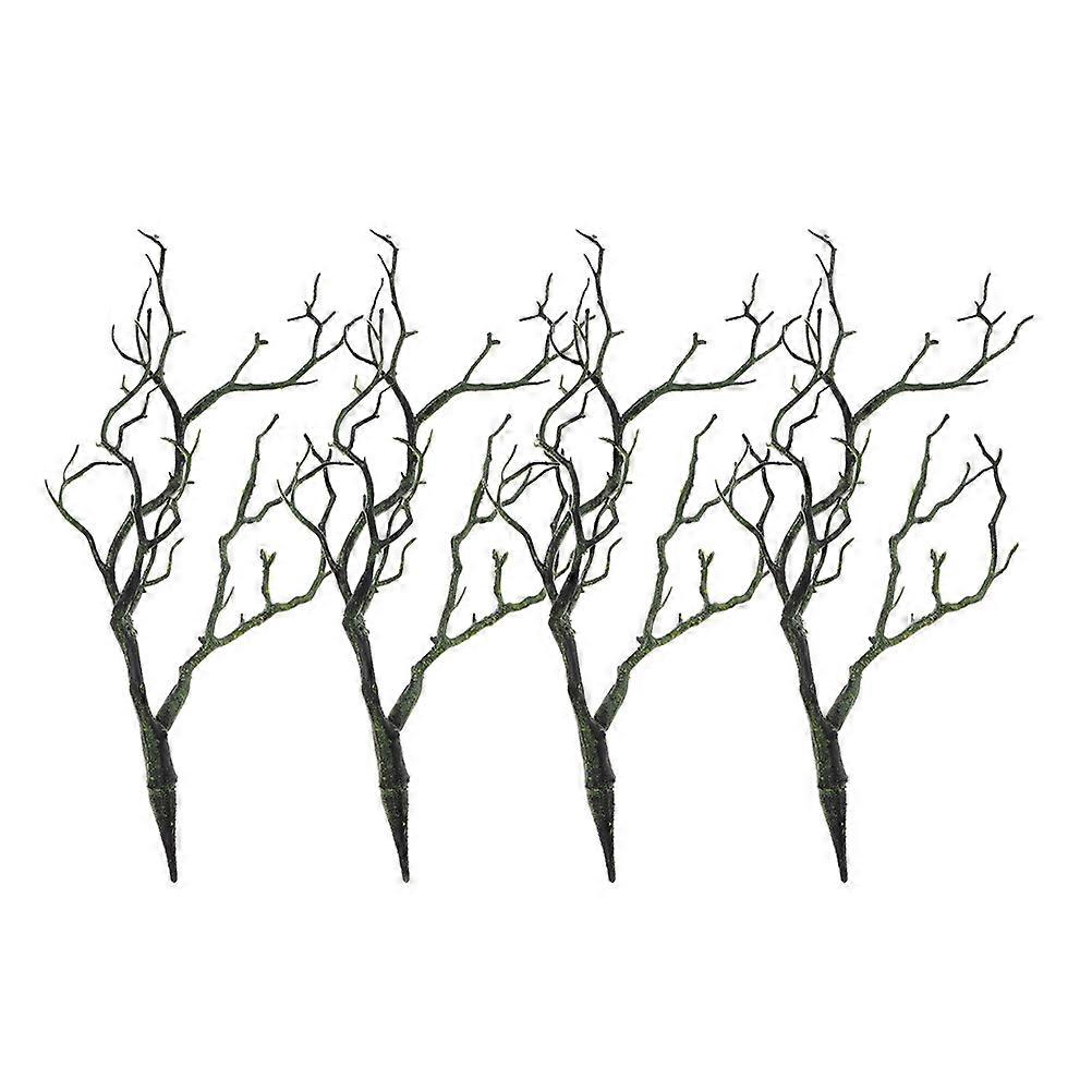 Artificial Antler Branches 4Pcs Green PVC Ultra-Realistic Tree Branch for DIY Decoration