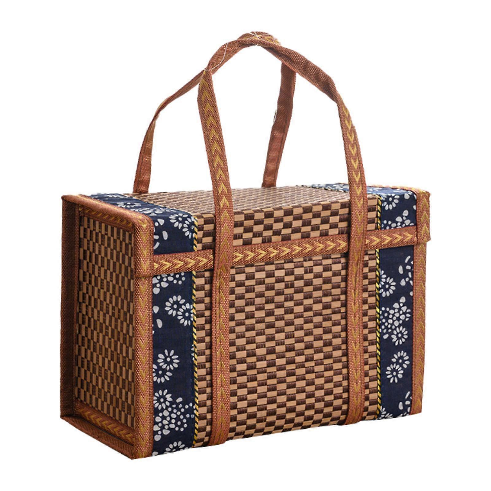 Bamboo Woven Basket, Food Storage Container, Multipurpose Storage Organizer,