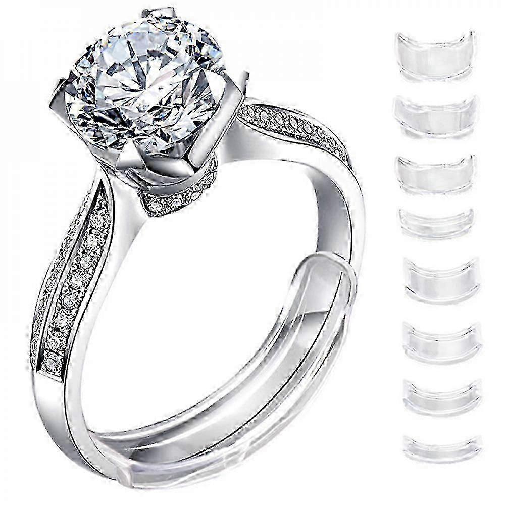 8pcs Clear Ring Size Reducer Silicone Adjuster per anelli sciolti Guard VGK