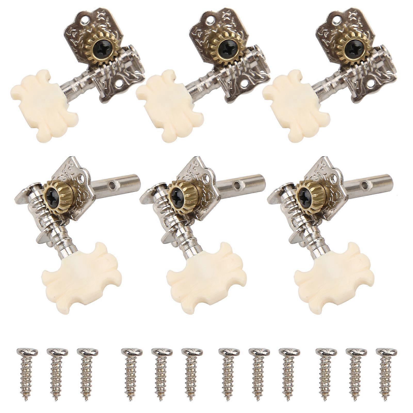 Guitar Tuning Key Open Knob ABS Replacement 2 Hole Steel Column Machine Head with Screws