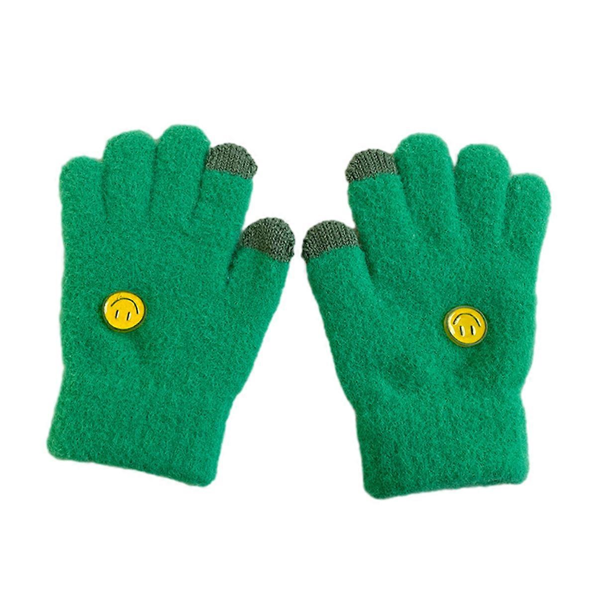 Blandet strikkede berøringsskjermhansker for barn teksting, vinterhansker for kaldt vær for gutter og jenter