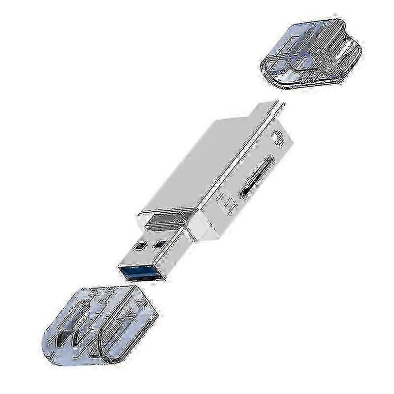 USB-C to NM Nano Memory Card and Micro SD TF Card Reader for Huawei Phone 56.2*22*9.45mm Silver