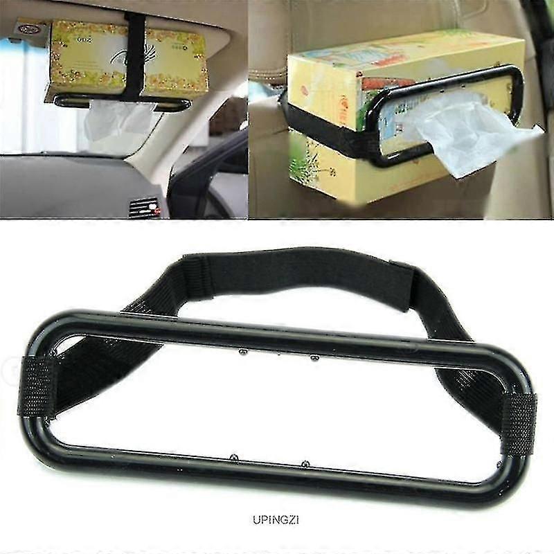 Universal Car Tissue Box Holder, Sun Visor and Back Seat Napkin Box with Elastic Hanging