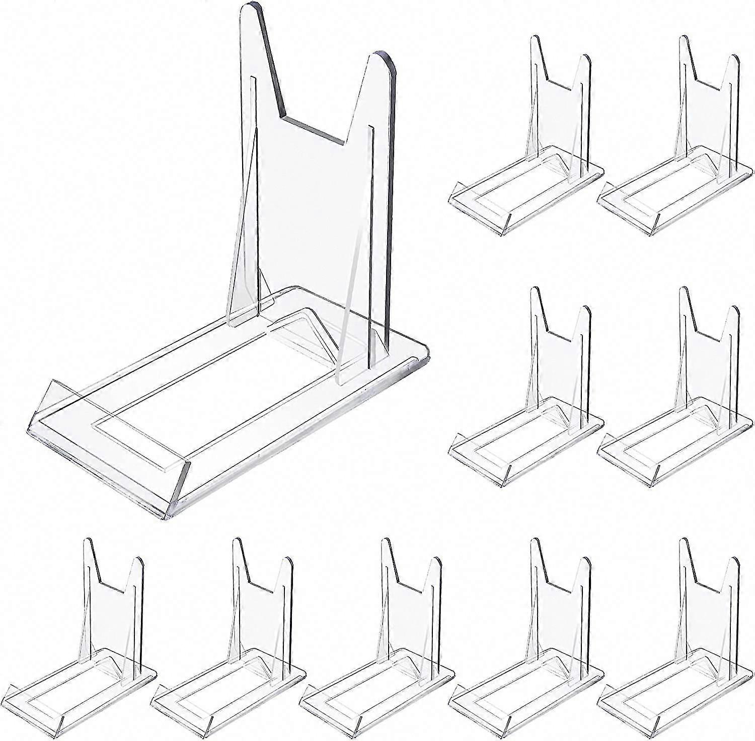 10 Mini Adjustable Clear Acrylic Stands for Plates, Photos, Place Cards Display