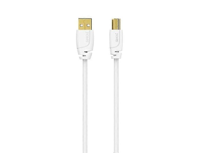 Sinox USB 2.0 kabel voor printer. 3m. Wit