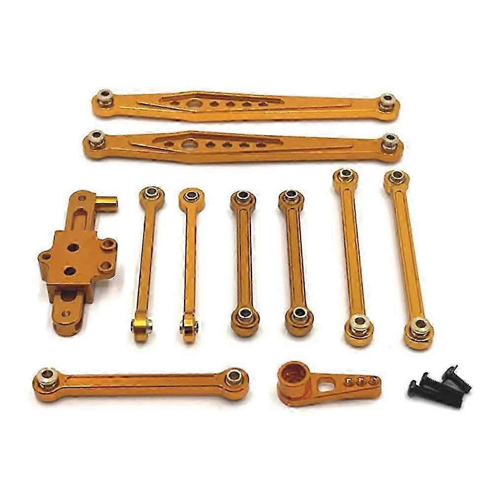 Pro RC Car Upgrade Fixed Rod Steering Group Servo Arm Kit for 1/12 Scale Models 124006, 12423 & 12427 - Gold Parts