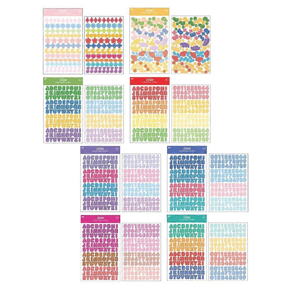 Lovely Alphabet Stickers Small Alphabet Stickers for Handmade Crafts Paper Assorted -Adhesive 16sheets