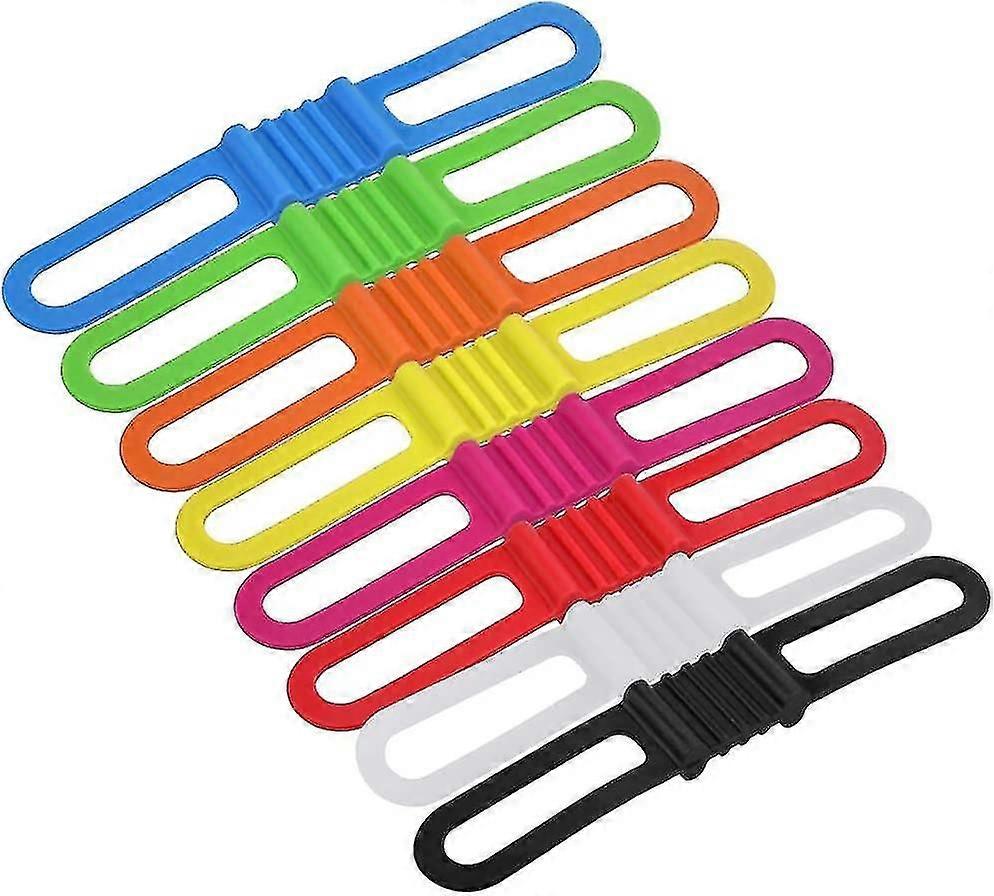 8 Pcs Bicycle Silicone Strap Elastic Flashlight Holder Bicycle Holder