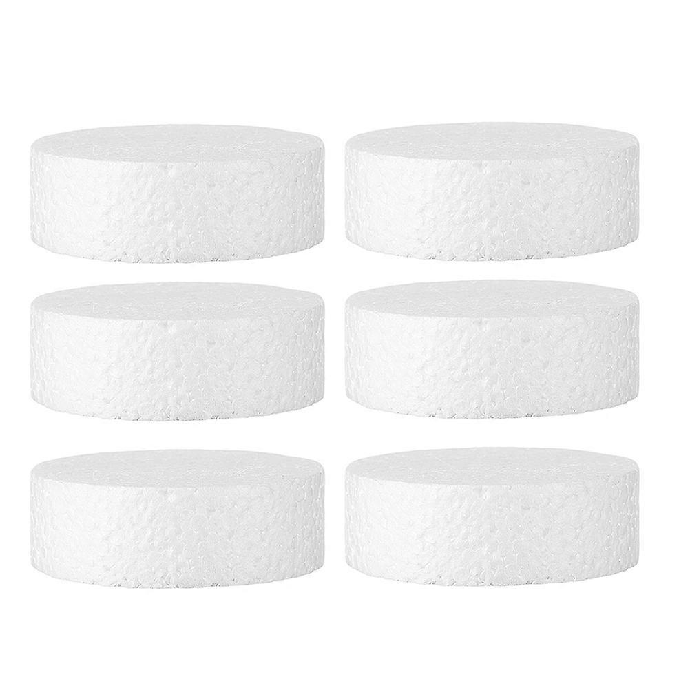 Round Foam Circles 6Pcs for Craft Supplies Diy Art Projects White Durable Material