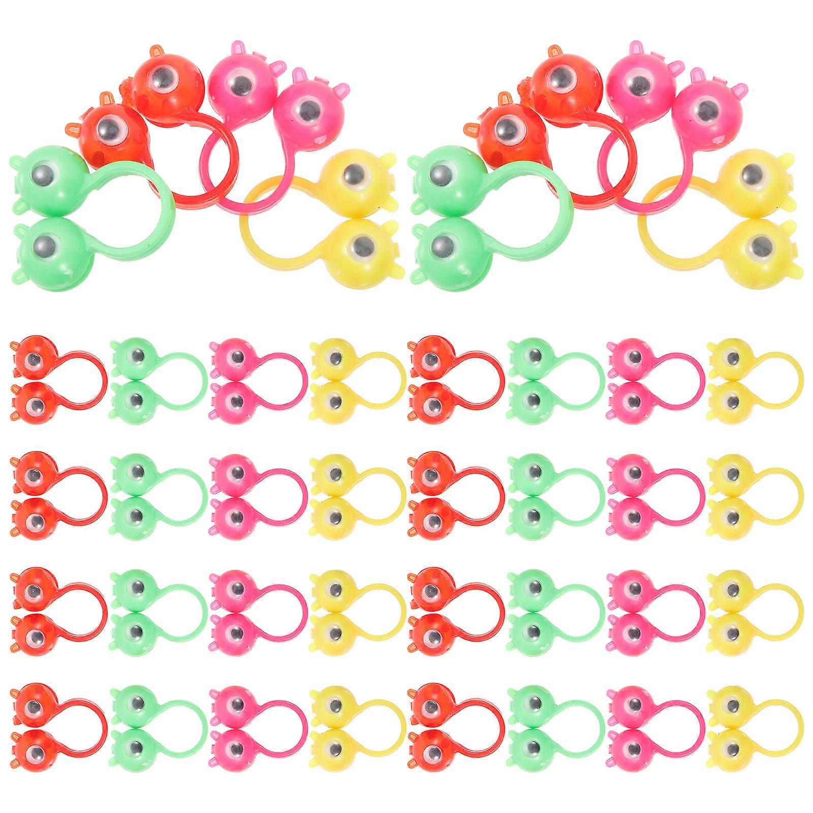 Eye Ring Toy for Children Assorted Color Plastic Material with Interactive Learning 50Pcs
