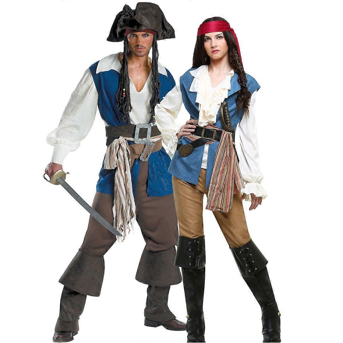 Pirate Captain Costume for Halloween Cosplay Outfit with Jacket & Accessories