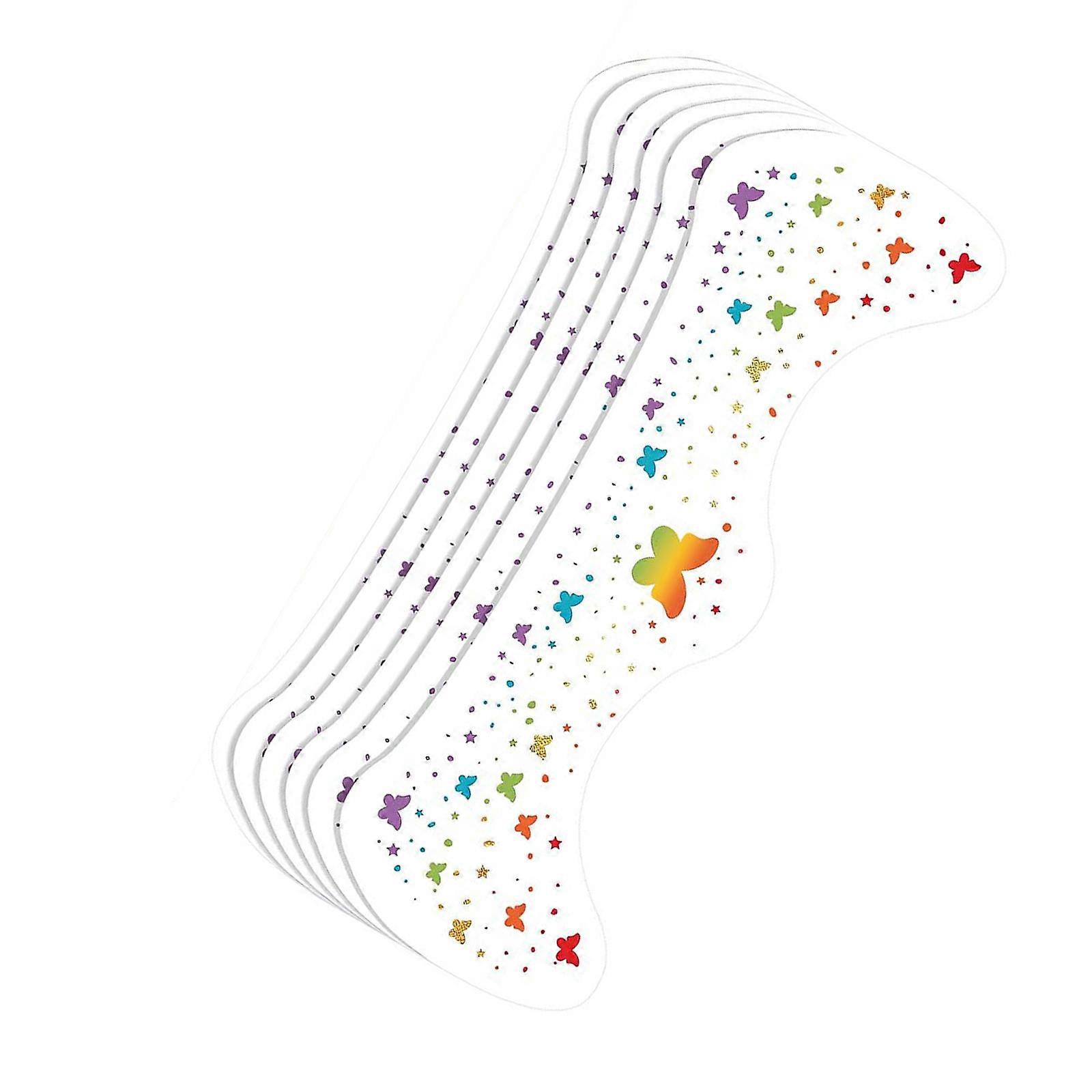 6PCS Face Sticker Adhesive Body Stickers With Rainbow Color For Themed Parties And Event Multicolor