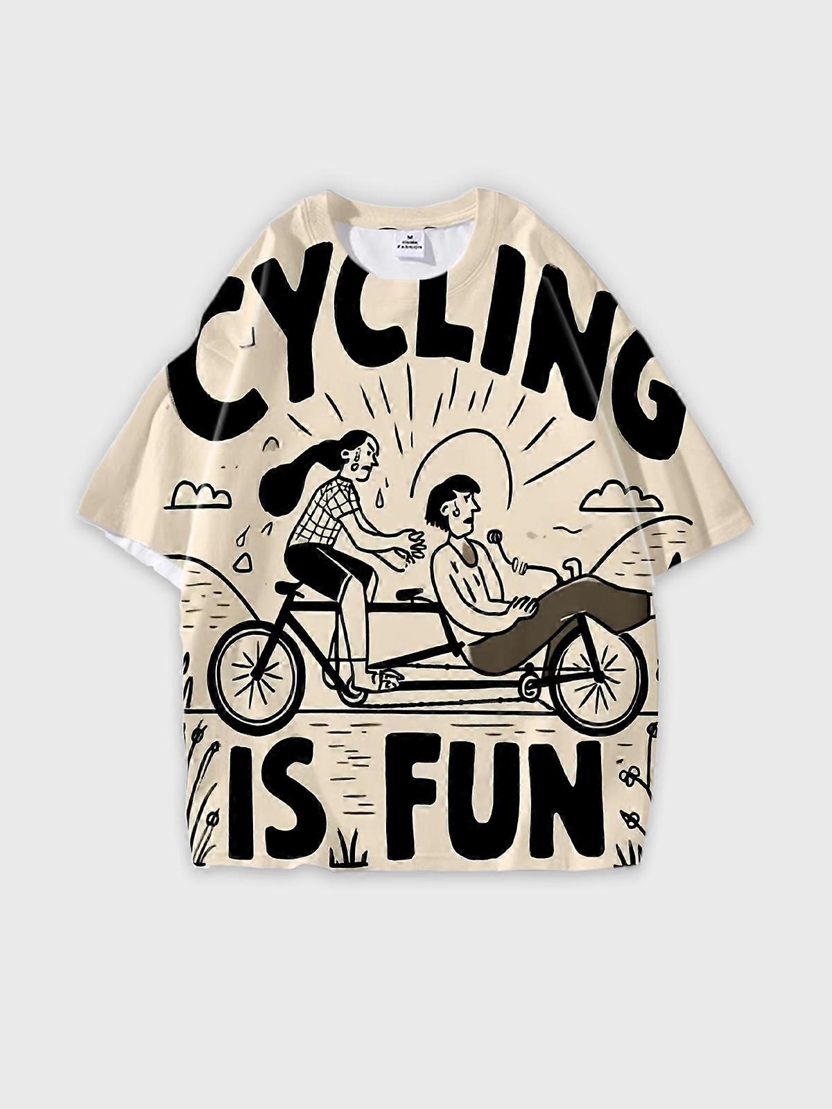 T-Shirt Short Sleeve Round Neck, Summer Casual Loose Graphic Tee, Unisex Pattern V3379
