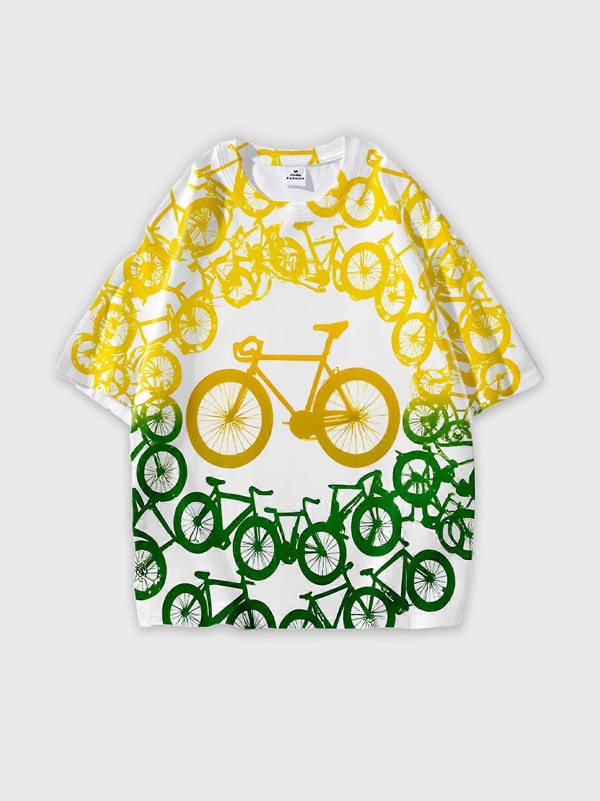 T-Shirt Short Sleeve Round Neck, Summer Casual Loose Graphic Tee, Unisex Pattern U2004