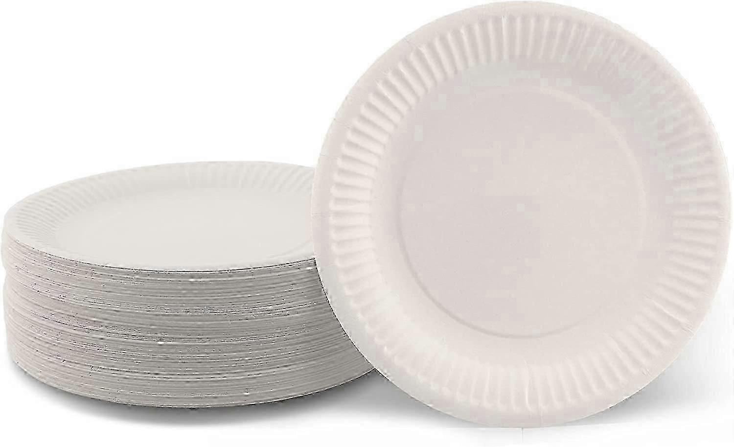 Biodegradable Disposable Plates 17cm - 100 Pack Eco-Friendly Party Tableware, Compostable & Leak-Proof
