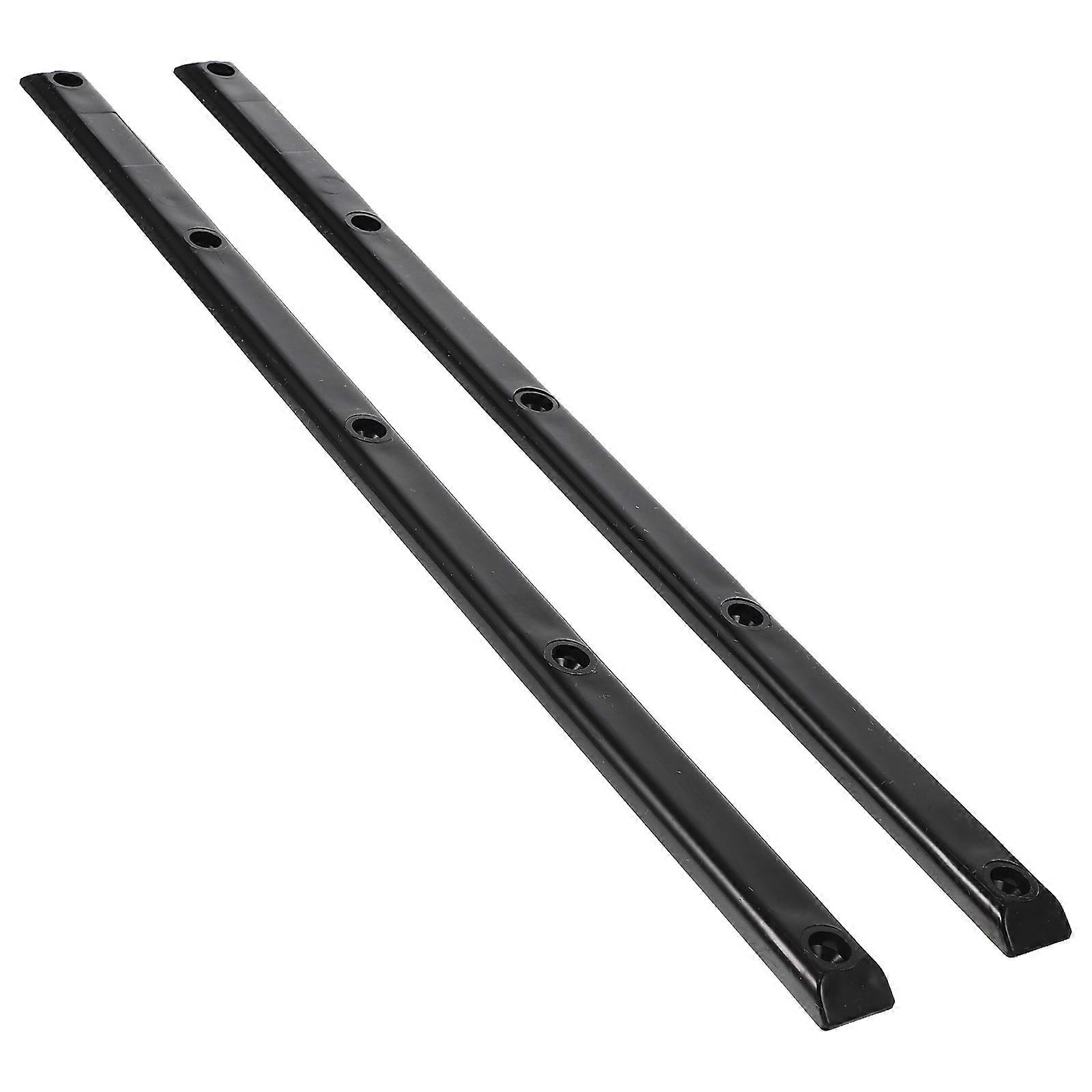 Black Plastic Replacement Strip for Skateboards with Durable Design and Mounting Screws 2Pcs