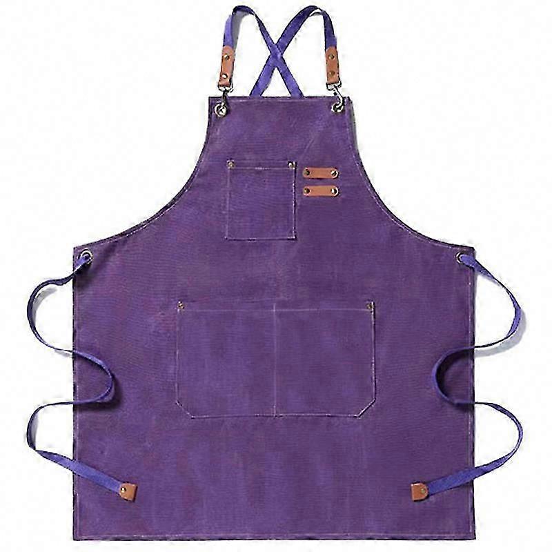 Canvas Kitchen Apron for Men and Women with 3 Back Pockets for Cooking and Chef Use