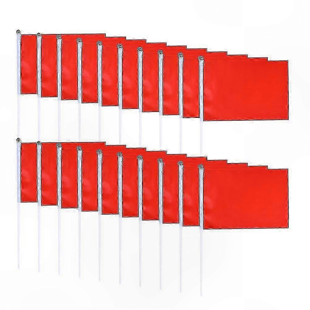 100 Pieces Solid Color Mini Square Flags for Party Celebrations, Handheld Decorative Flags (Red)