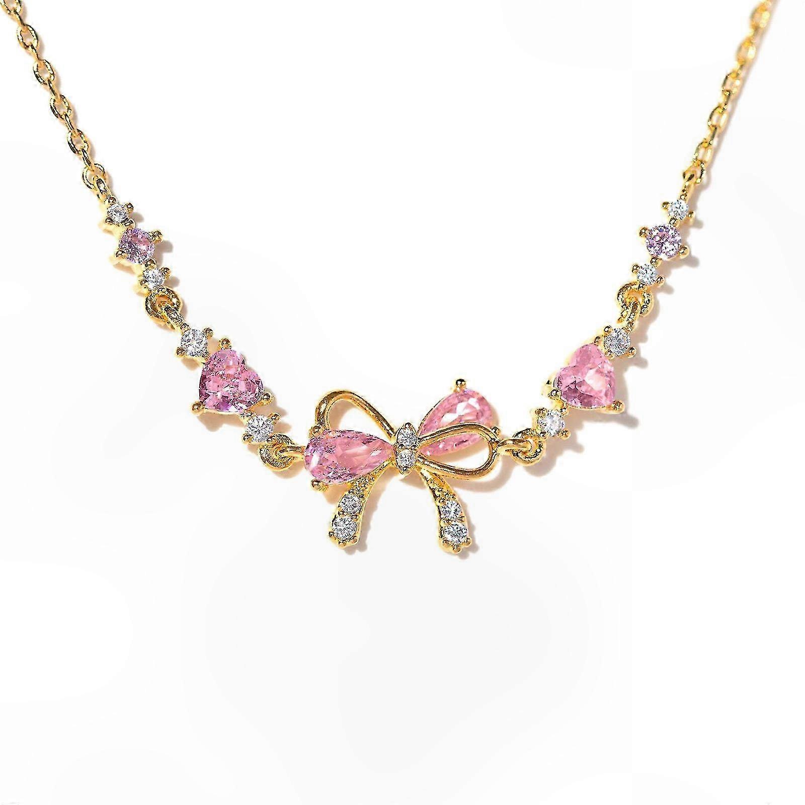 Elegant Heart-Shaped Zirconia Bracelet with Bowknot Design for Women Handcrafted Adjustable Wrist Accessory Everyday Use