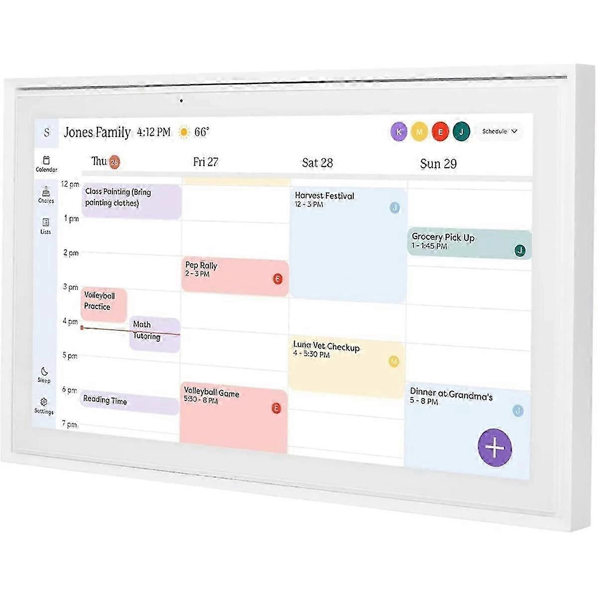 10-Inch Smart Touch Screen Calendar Chore Chart with Digital Frame, Photo & Video Play for Family Use