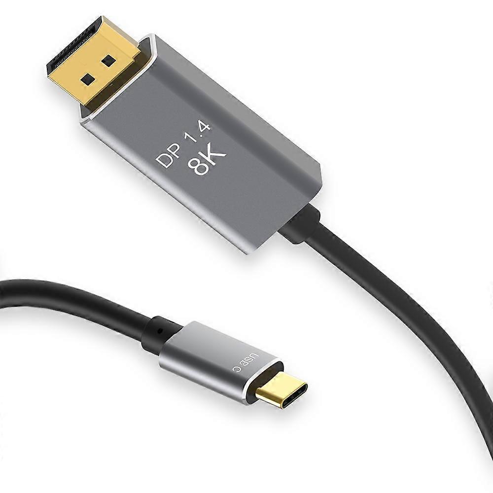 USB C DP1.4 Cable Type C To Displayport 1.4 8K 30hz 4K 144HZ PVC  Display XDR|(Black)