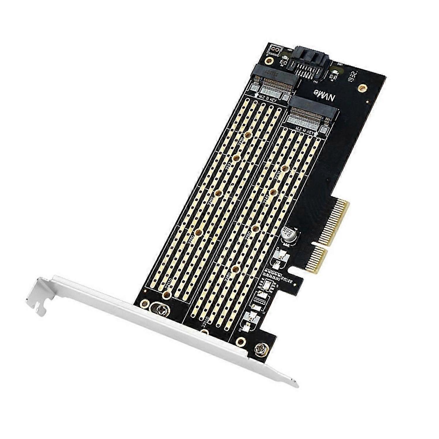 M.2 Dual M.2 PCIE 4.0 Adapter for NVMe / NGFF SSD NVME (M Key) and SATA (B Key) SSD to PCIe X4 X8 X1