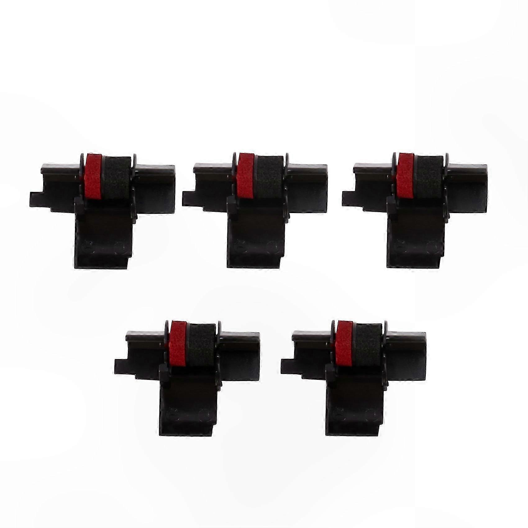 Dual Color Ink Roller for Calculator Printer Ribbons (5 Pack) - Compatible Replacement for IR-40T, Black & Red