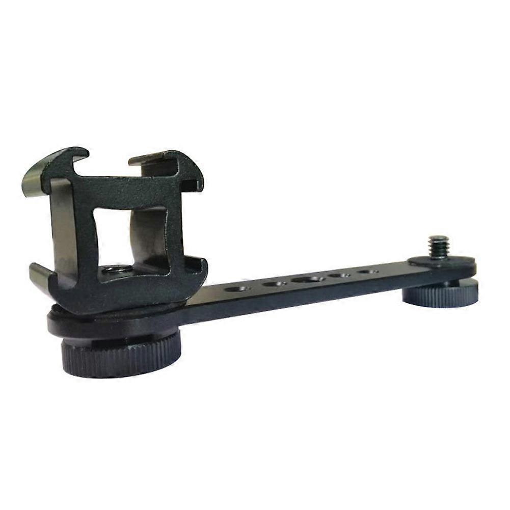 Triple Cold Shoe Extension Bracket Aluminium Alloy Microphone Stand Mount Adapter for Tripod Monopod Stabilizer