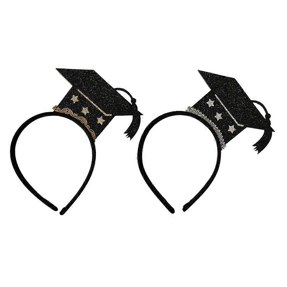 Graduation Hair Hoop Mini Doctor Hat for Party Use 4Pcs Headband