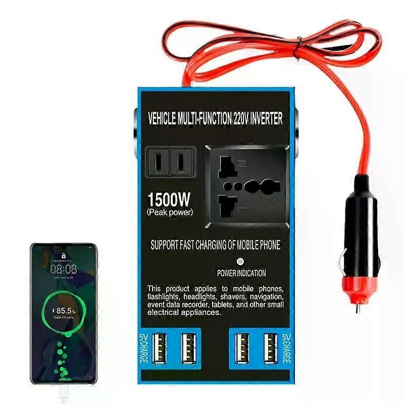Car Inverter DC 12V 24V To AC 110V 220V Auto Converter Type-C USB Fast Charging Charger EU US Socket Car Inverter Power Adapter