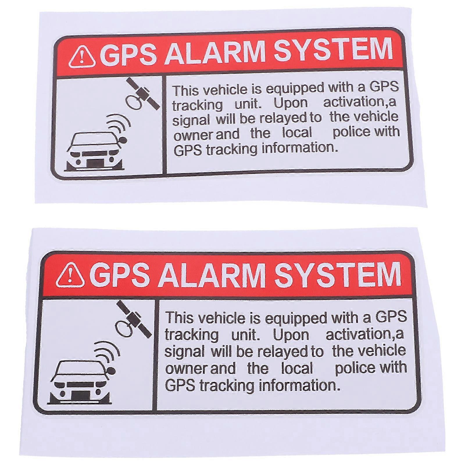 Car Theft Decals GPS Alarm System Sign Sticker for Car Use 2Pcs