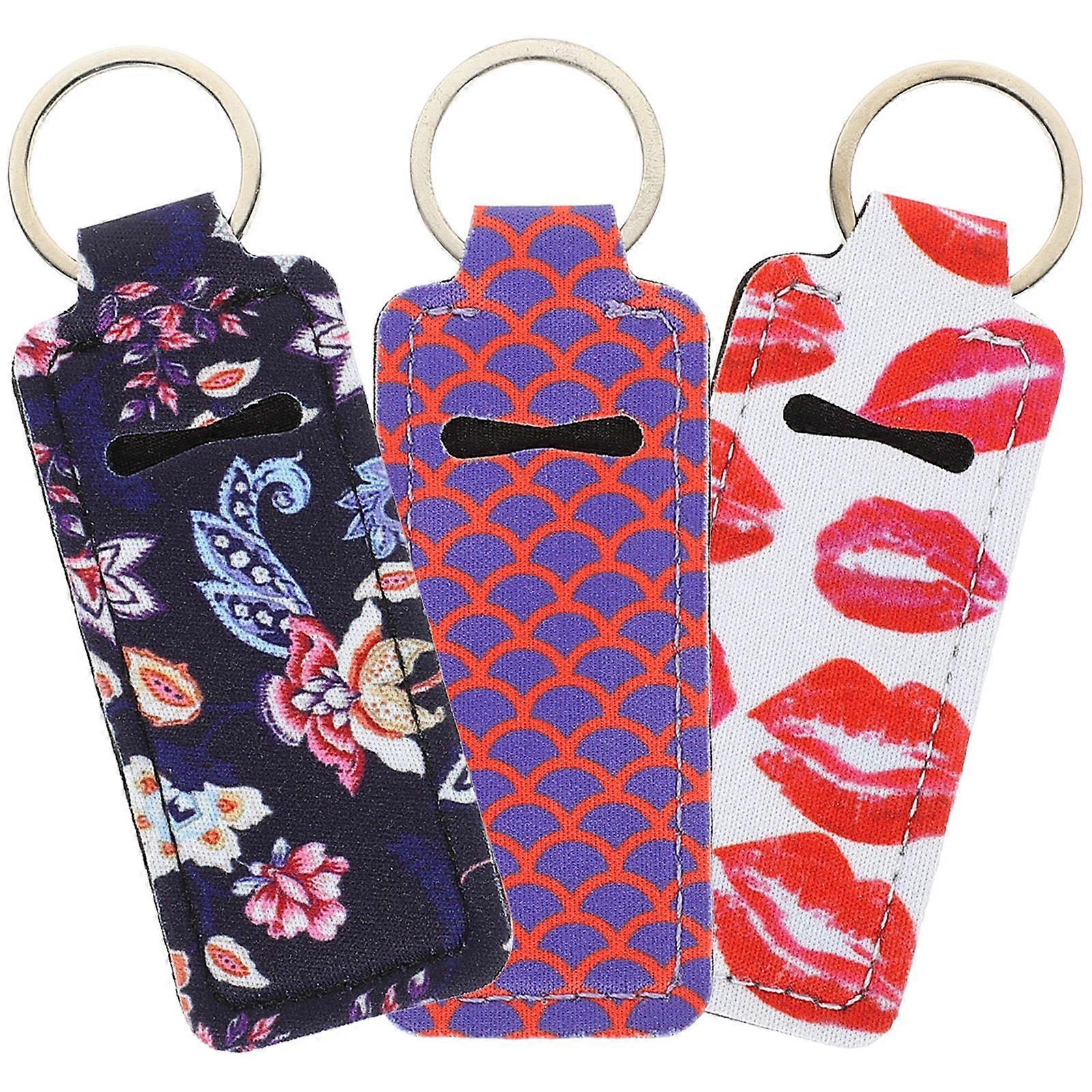Lip Balm Keychain Holder for Protection Use 3Pcs Assorted