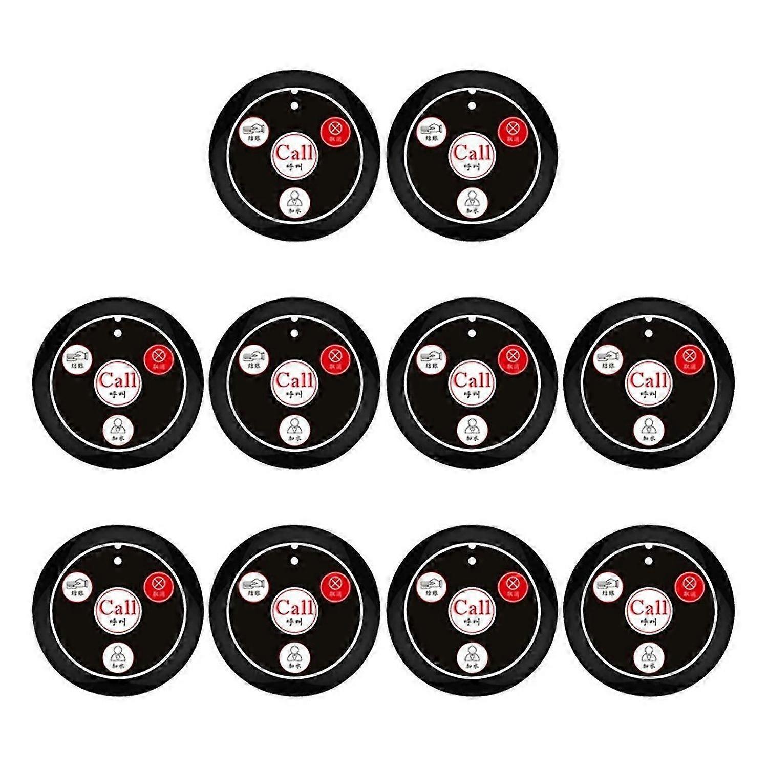 10PCS Call Button Wireless Pager Waiter Calling System Black