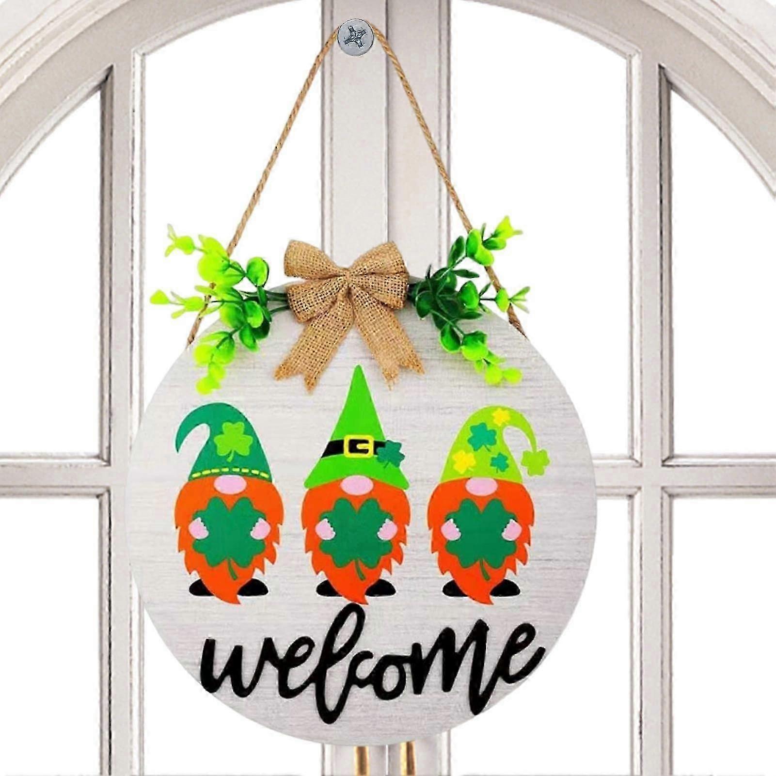 Elf wooden signs, door hangers with decorative dwarf decor, Christmas door decor