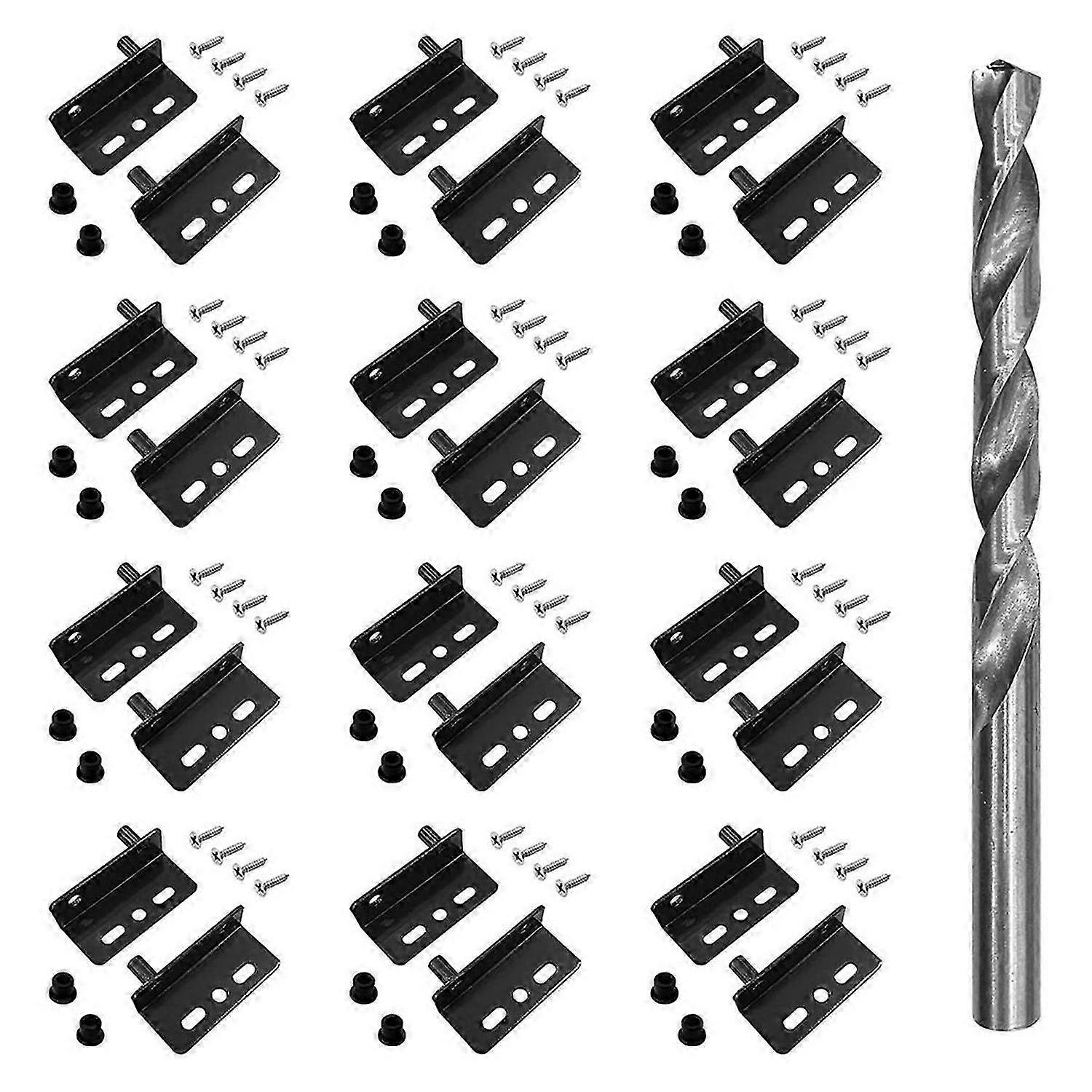 12 Sets Pivot Hinges with Bushing, Concealed Shaft Cabinet Door Pivot Hinge Heavy Duty Hinges for Wo