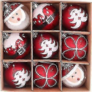 9pcs 6cm Hand Painted Christmas Decorations Christmas Tree Ornaments Combo
