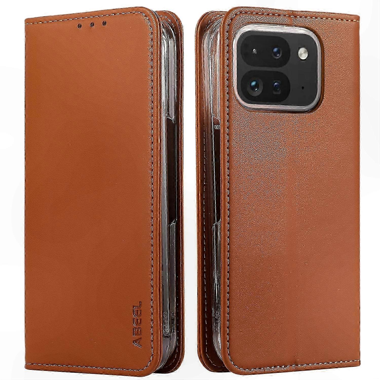 Leather Flip Case with RFID Protection for Foldable 5G Smartphones