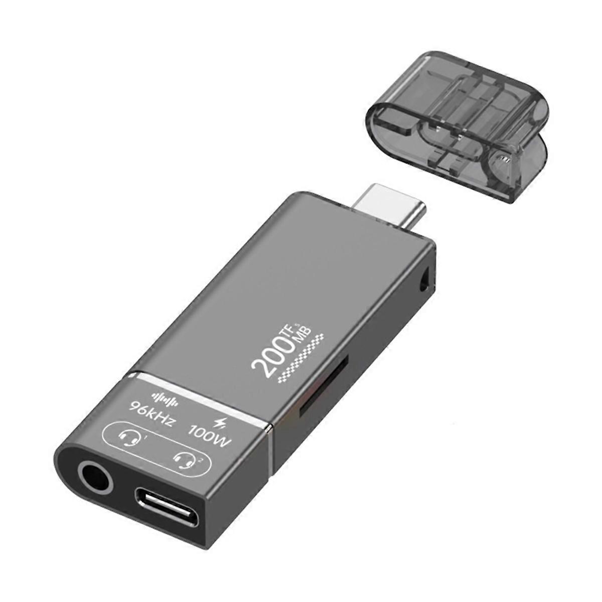 PD100W Fast Charging High-Speed TF Memory Card SD Card Reader 200mb Headphone 3.5mm Type-C 3.1 Adap
